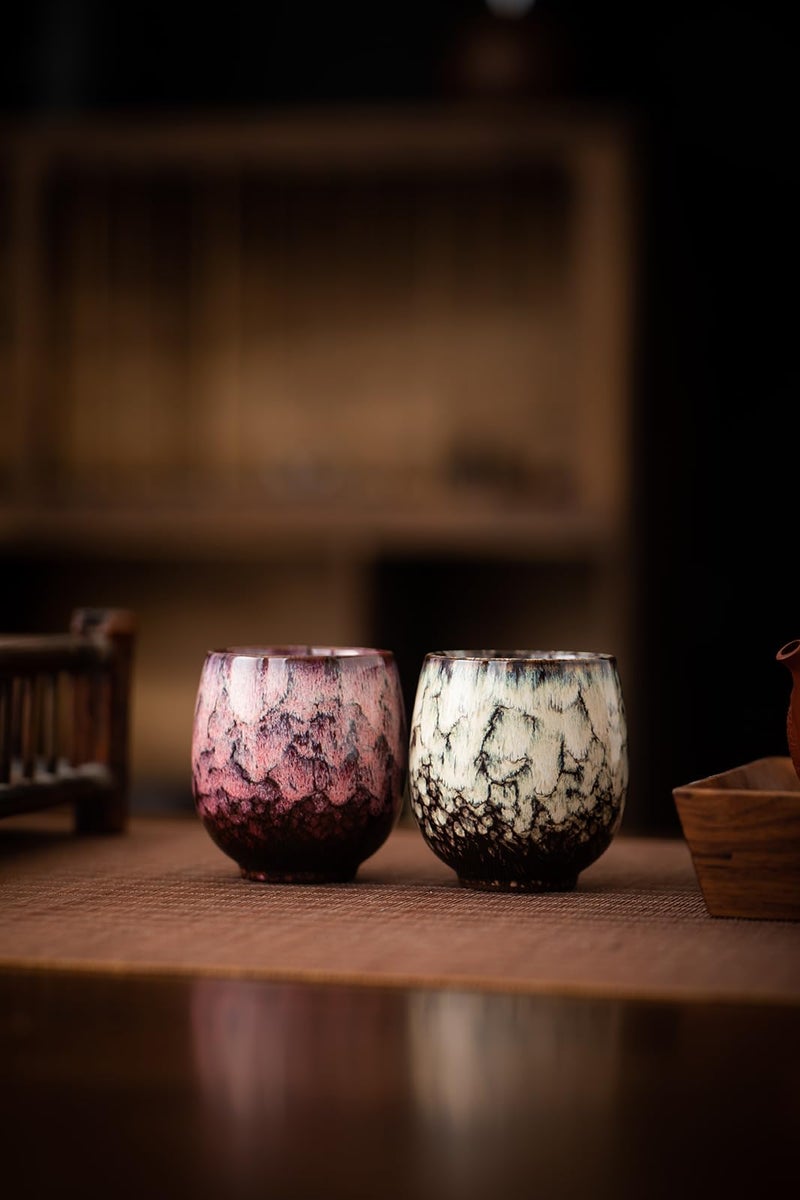 Lxuwbd Jianzhan Ceramic Teacup, Kung Fu Tea Set, Coffee cupï¼ŒYerba Mate Set Ceramic Mate CupSet of 4 (4 colors) - Image 4